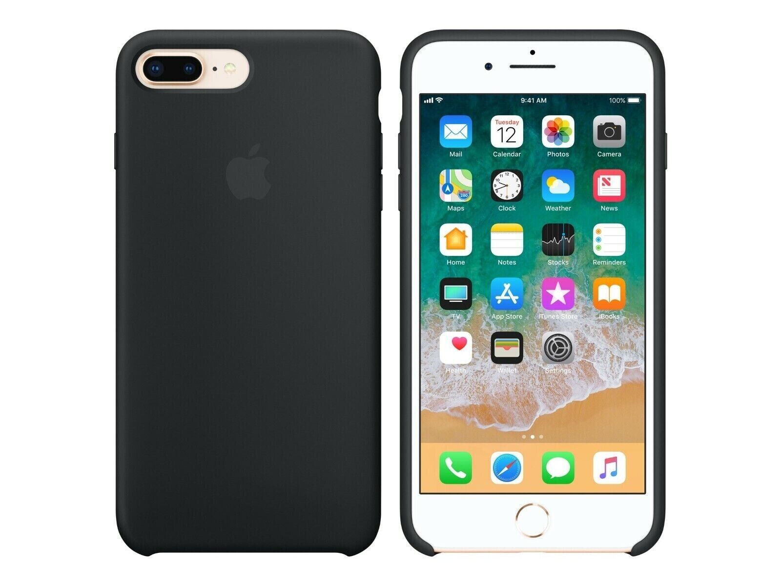 Apple Silicone Case for iPhone 8 Plus / 7 Plus - Black - MQGW2ZM/A