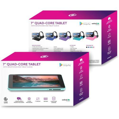 Core Innovations 7" Quad-Core 16GB Tablet w/ Headphones & Tablet Sleeve (Teal)