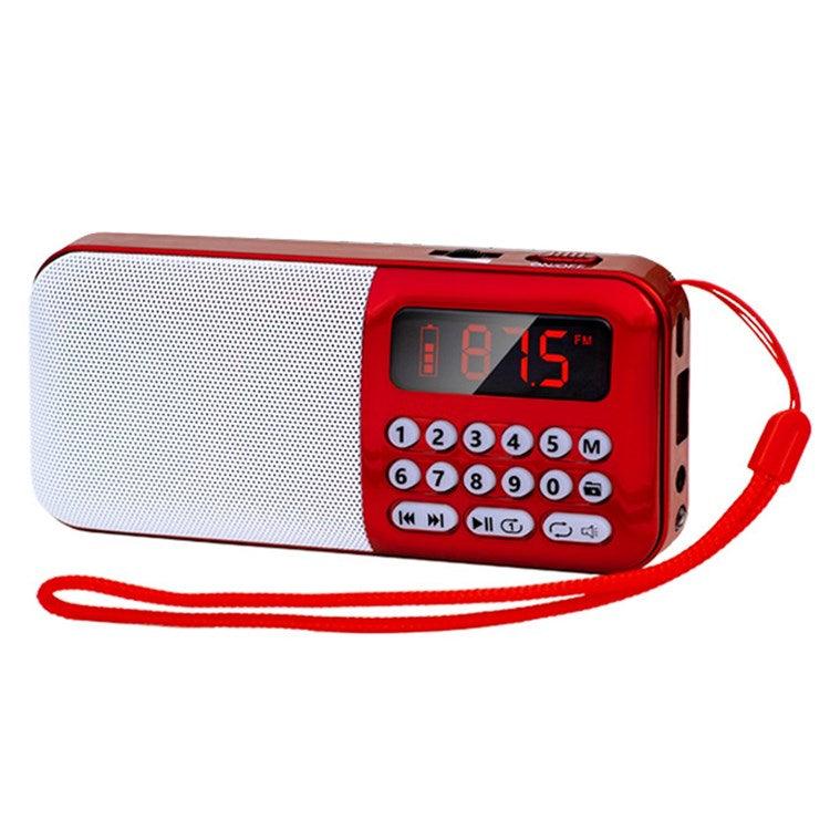 Aokid Digital MP3 FM Radio, Rechargeable Portable Mini Pocket Speaker, Red