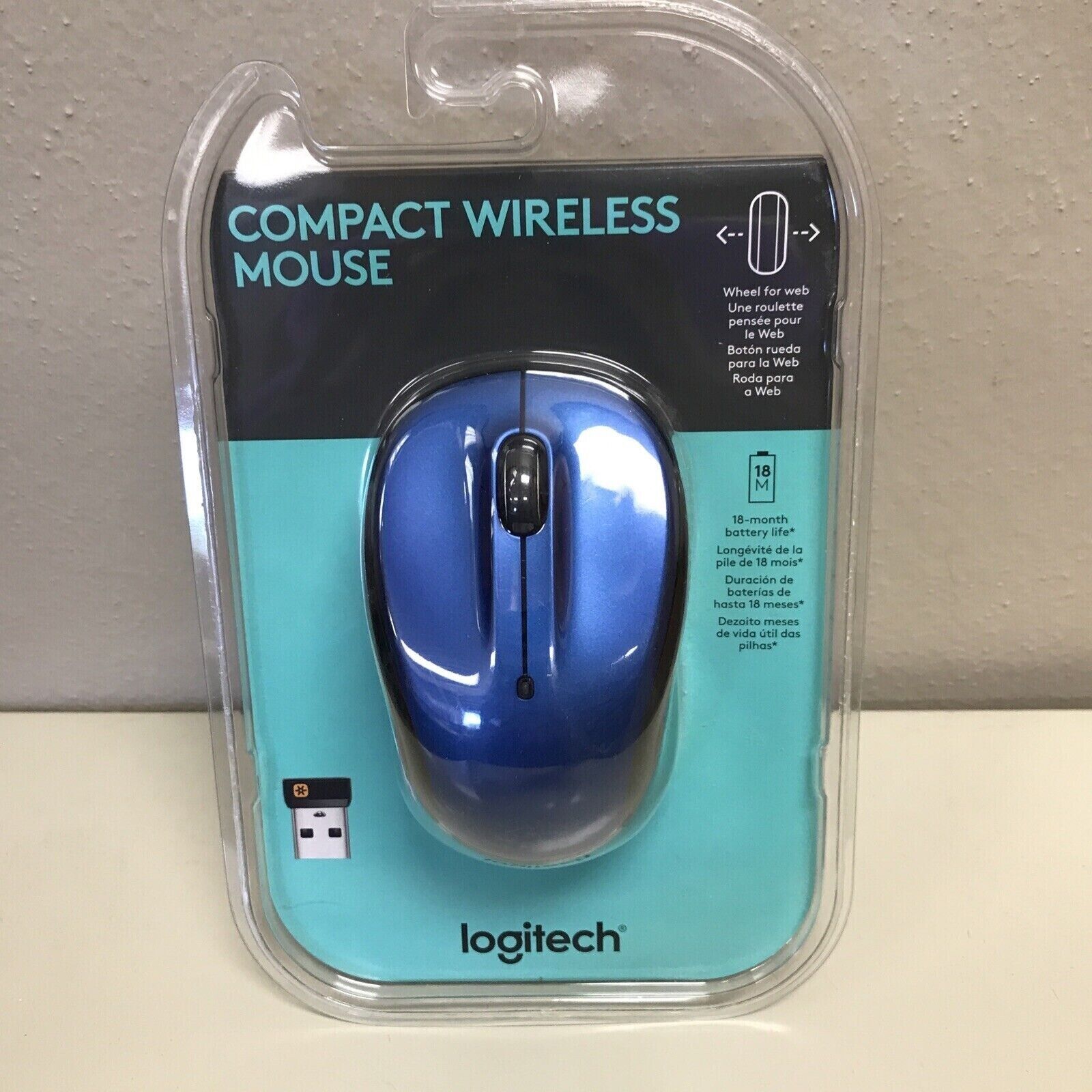 Logitech Compact Wireless Mouse 910-005754 Blue