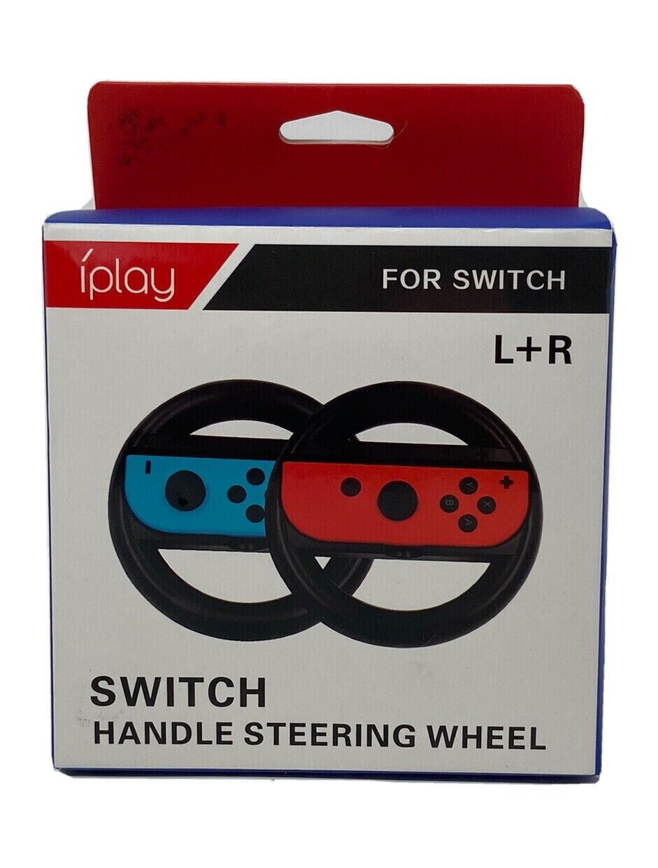 iPlay 2-pack Steering Wheel Handle for Nintendo Switch Joy-Con Controller, Black