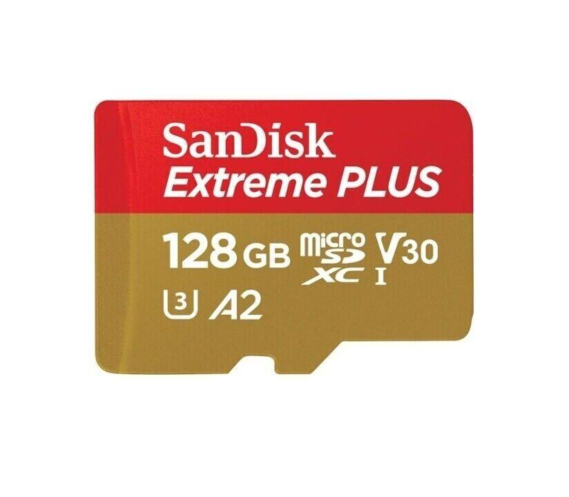 SanDisk Extreme PLUS 128GB microSDXC UHS-I Memory Card (SDSQXBZ-128G-ANCMA)