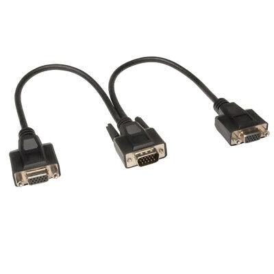 Tripp Lite VGA/XVGA Monitor "Y" Splitter, HD15 Male to (2) HD15 Female, 1ft