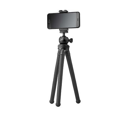 Onn Adjustable Mini Tripod Stand For Smartphone Devices/Cameras/GoPros, Black