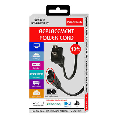 Xtreme Cables Polarized 10ft Replacement Power Cord