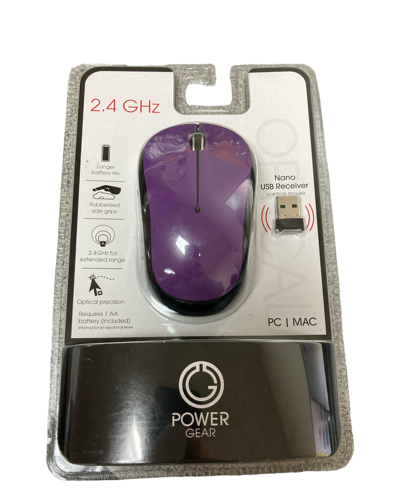 Power Gear 2.4 GHz Computer Mouse W/ Nano USB Receiver for PC/MAC - Purple