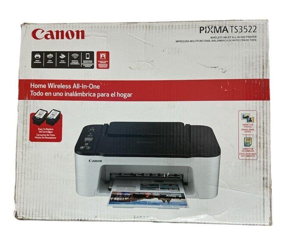 Canon TS3522 Pixma Wireless Inkjet All-In-One Printer, White