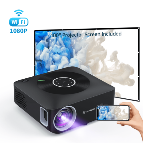 Vankyo 170" Class Full HD 1080p LED Projector (E30WT) + 100" Projector Screen