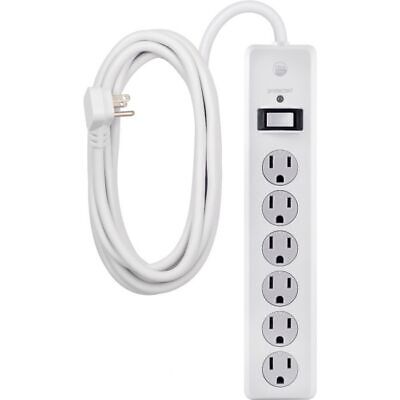 GE 6-Outlet Surge Protector 15 Ft Extension Cord, Power Strip, 800 Joules, White