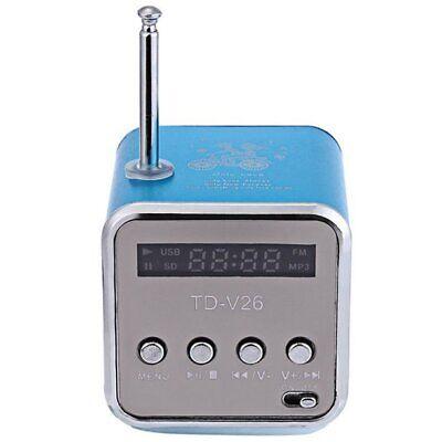 TD-V26 Portable Mini Digital Speaker with Micro SD/TF Card, USB, FM Radio (Blue)