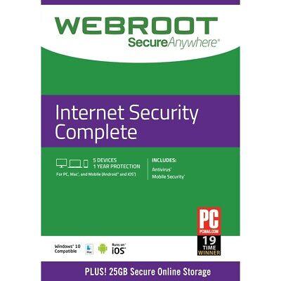 Webroot 18DVDCOMUS5 Internet Security Complete (Windows/Mac/Mobile)