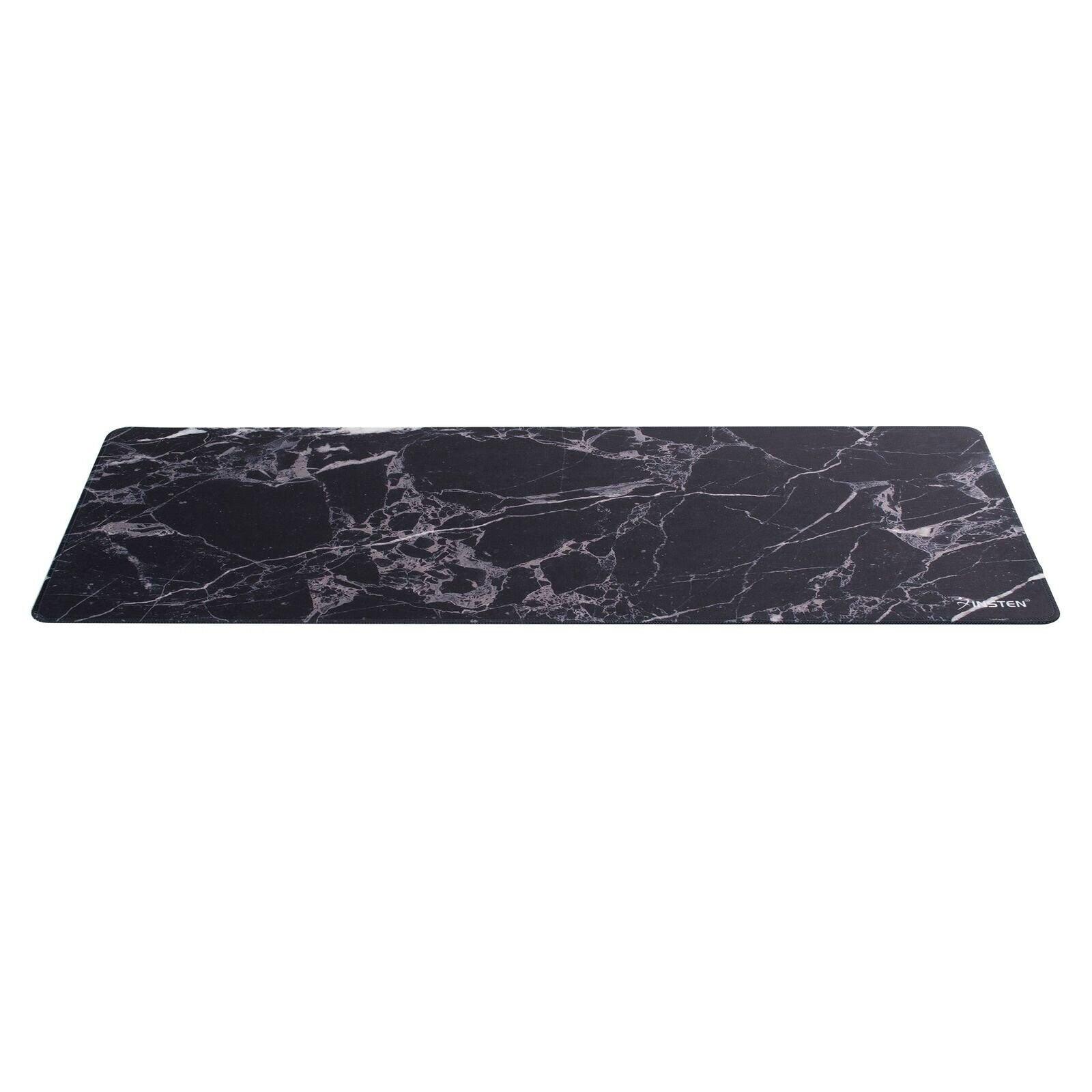 Insten XL Extended Gaming Mouse Pad, Black Marble, Non-Slip, 31" x 12"