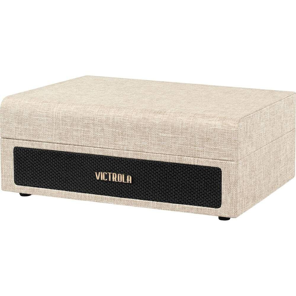 Victrola Parker Bluetooth Suitcase Record Player 3-Speed Turntable, Light Beige