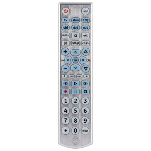 GE 6117 Universal Remote Control, 6 Devices, Brushed Silver