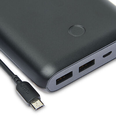 Onn WM8010 Dual USB Port Portable 20000mAh Battery Power Bank, Black