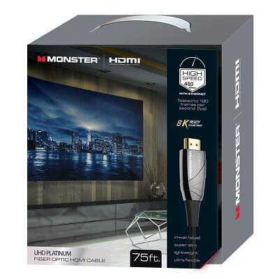 Monster WHV1-1011-BLK 75ft Directional Fiber Optic HDMI Cable 45 Gbps