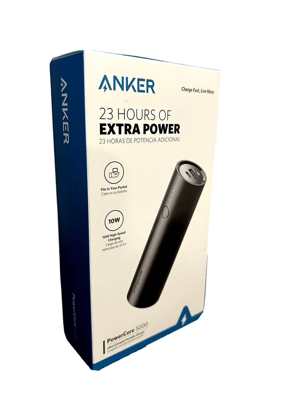 Anker 80228333 Powercore Lipstick 5000 mAh Power Bank, Black