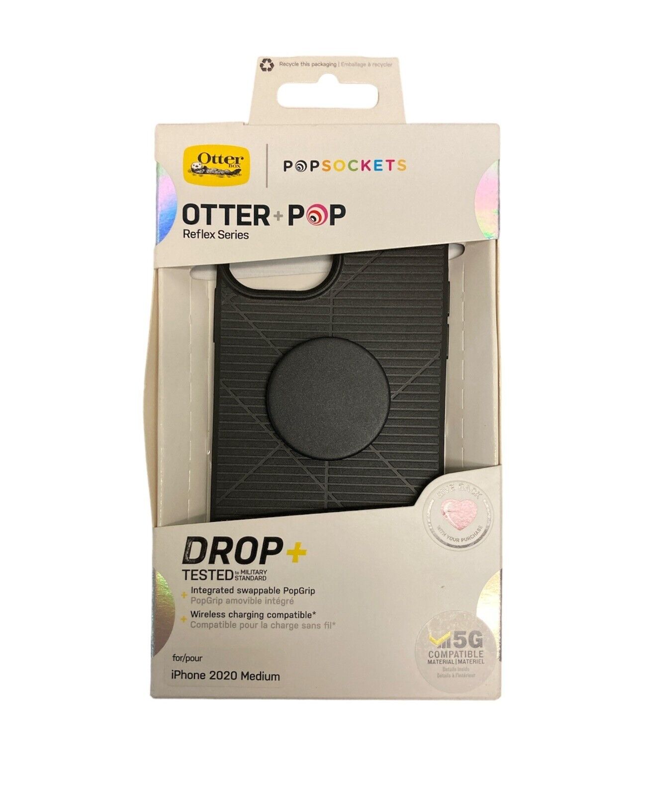 Otterbox Otter + Pop Reflex Series Case for Apple iPhone 12/2020 Medium, Black