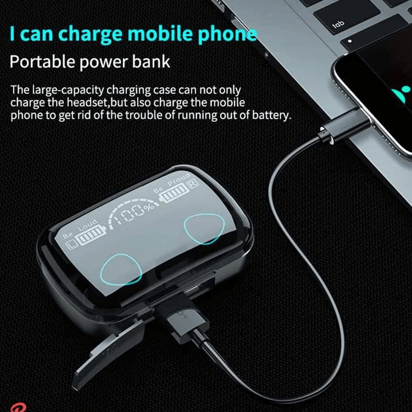 M10 Wireless Earbuds Bluetooth 5.1 TWS 2200mAh Charging Box in Ear Earphones