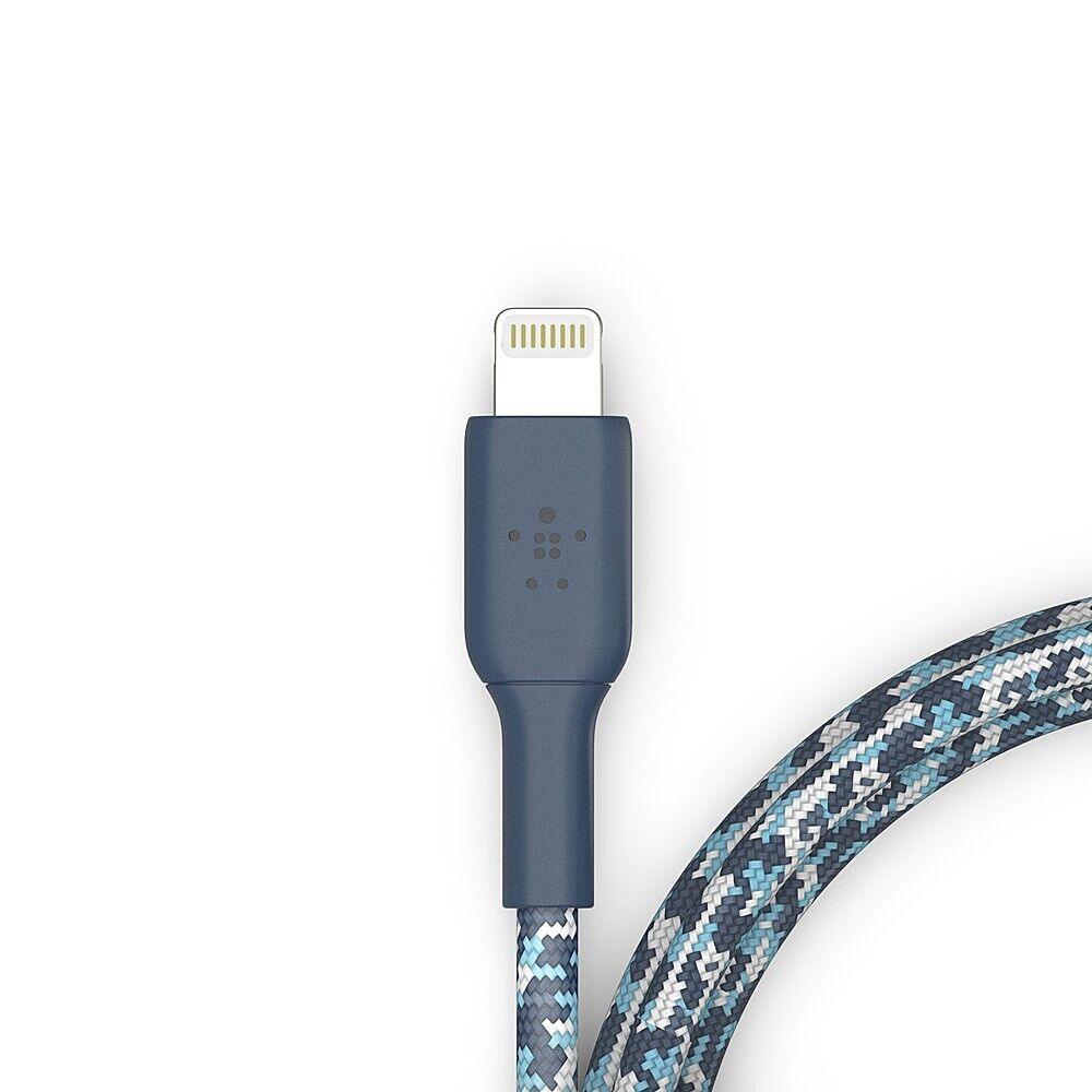 Belkin F8J279-05-H33 5ft. Lightning to USB-A Cable With Strap, Camo Blue