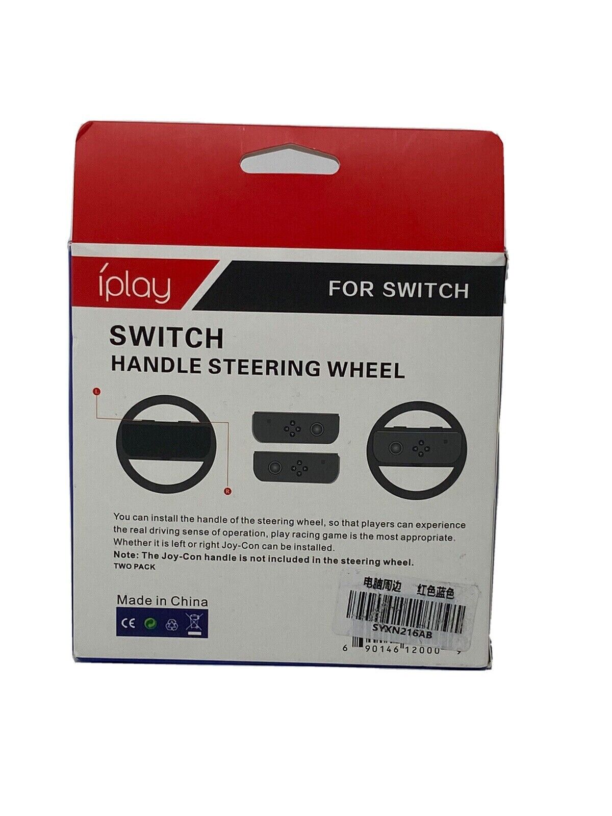 iPlay 2-pack Steering Wheel Handle for Nintendo Switch Joy-Con Controller, Black