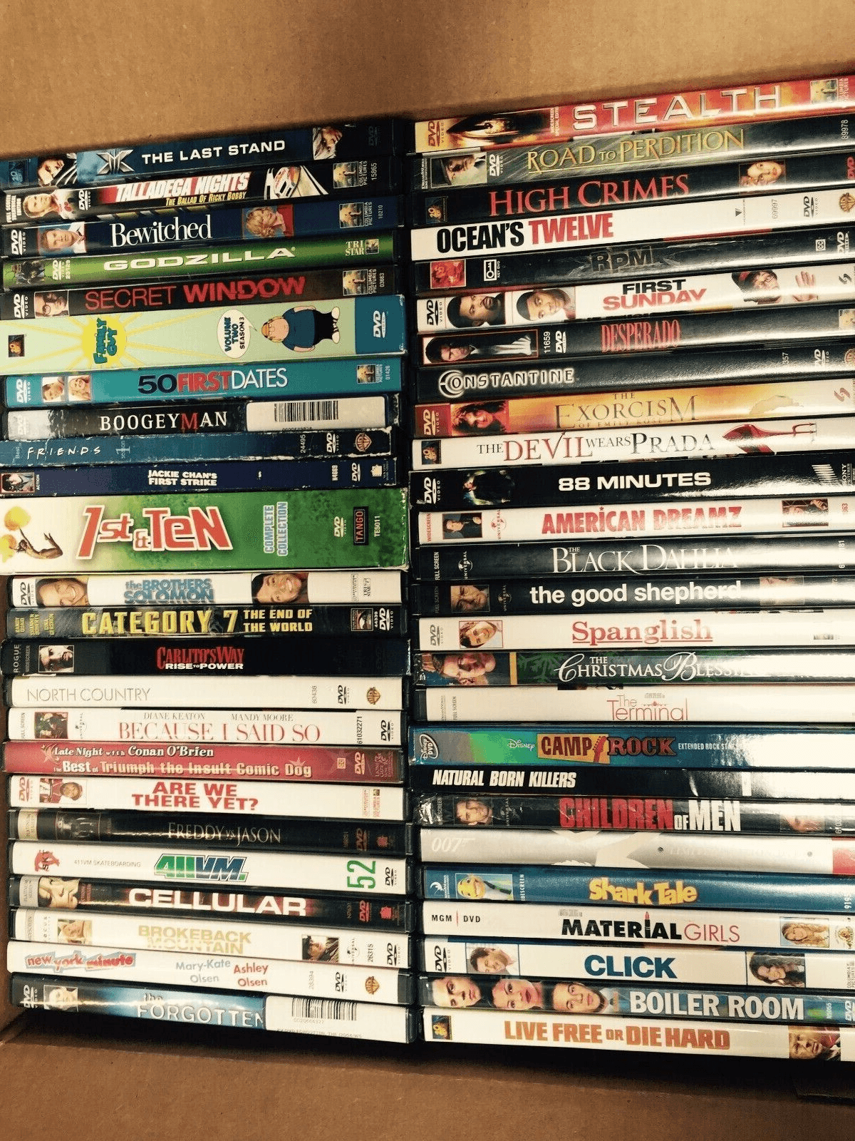 Lot of 100 Used ASSORTED DVD Movies - 100 Bulk DVDs - Used DVDs Lot - Wholesale