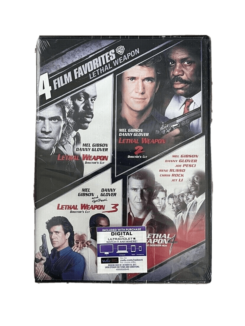 SEALED: 4-Films: Lethal Weapon 1, 2, 3 & 4 (DVD) w/ Mel Gibson, Glover