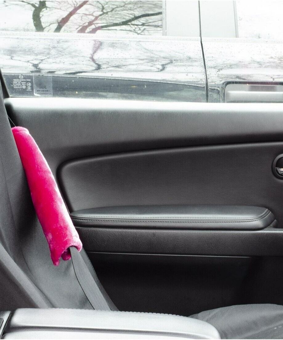 AutoDrive 2-Piece Seat Belt Comforter, Soft & Pink