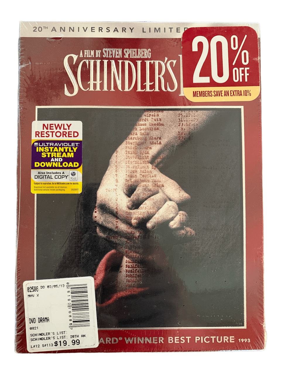 20th Anniversary Limited Edition Schindler's List (DVD) w/ Liam Neeson