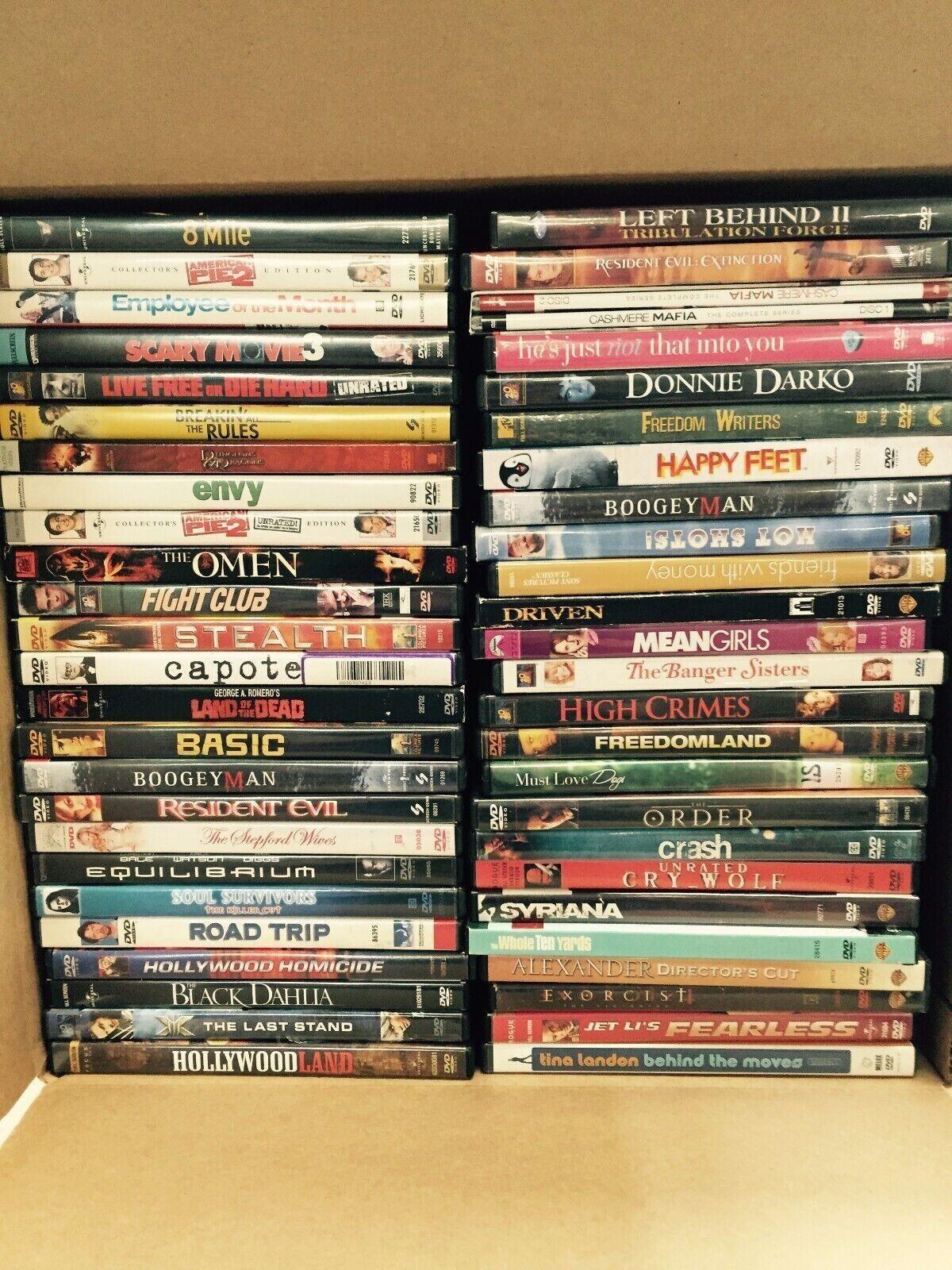 Lot of 100 Used ASSORTED DVD Movies - 100 Bulk DVDs - Used DVDs Lot - Wholesale