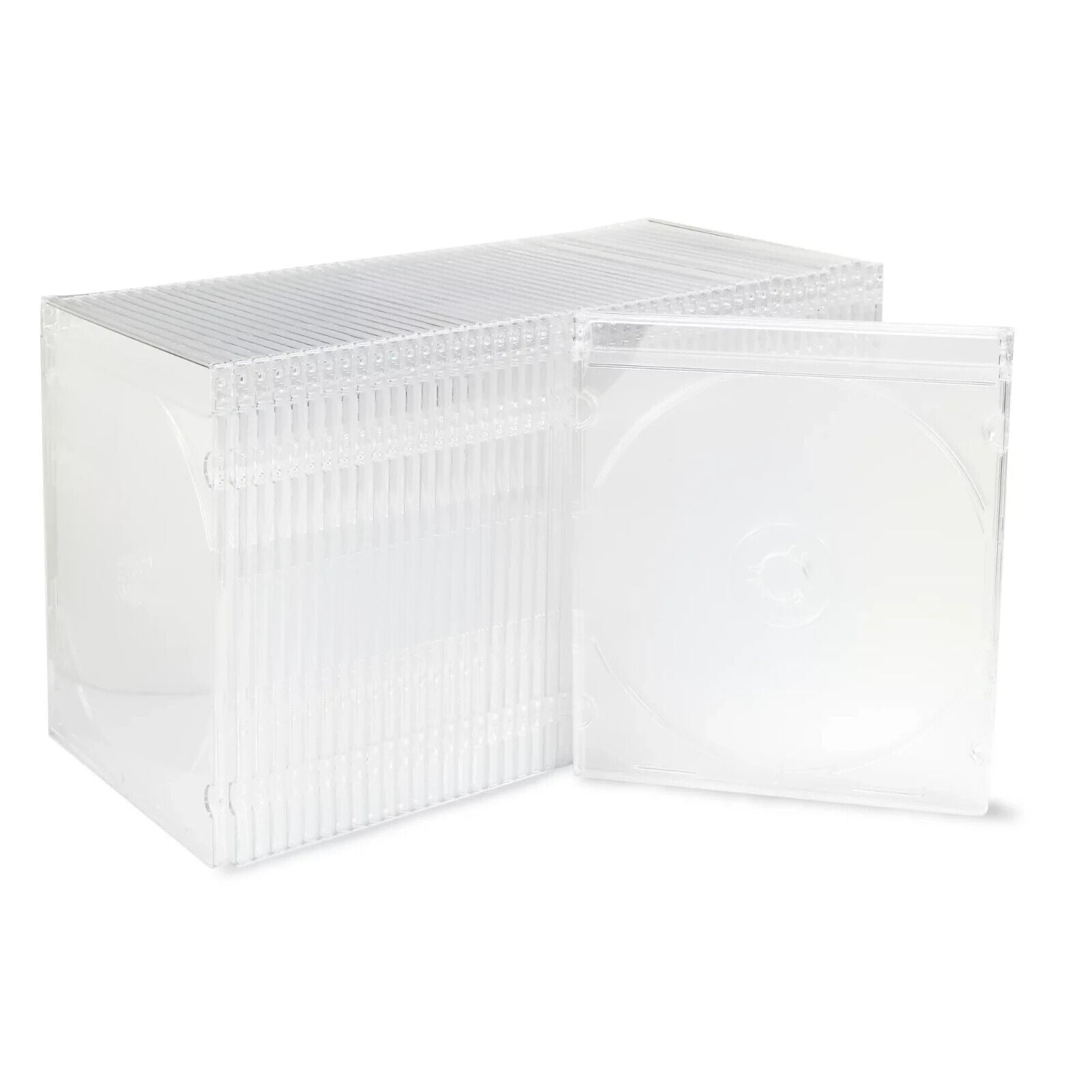 Onn 50-Count Slim DVD/CD/Game Disc Clear Storage Cases