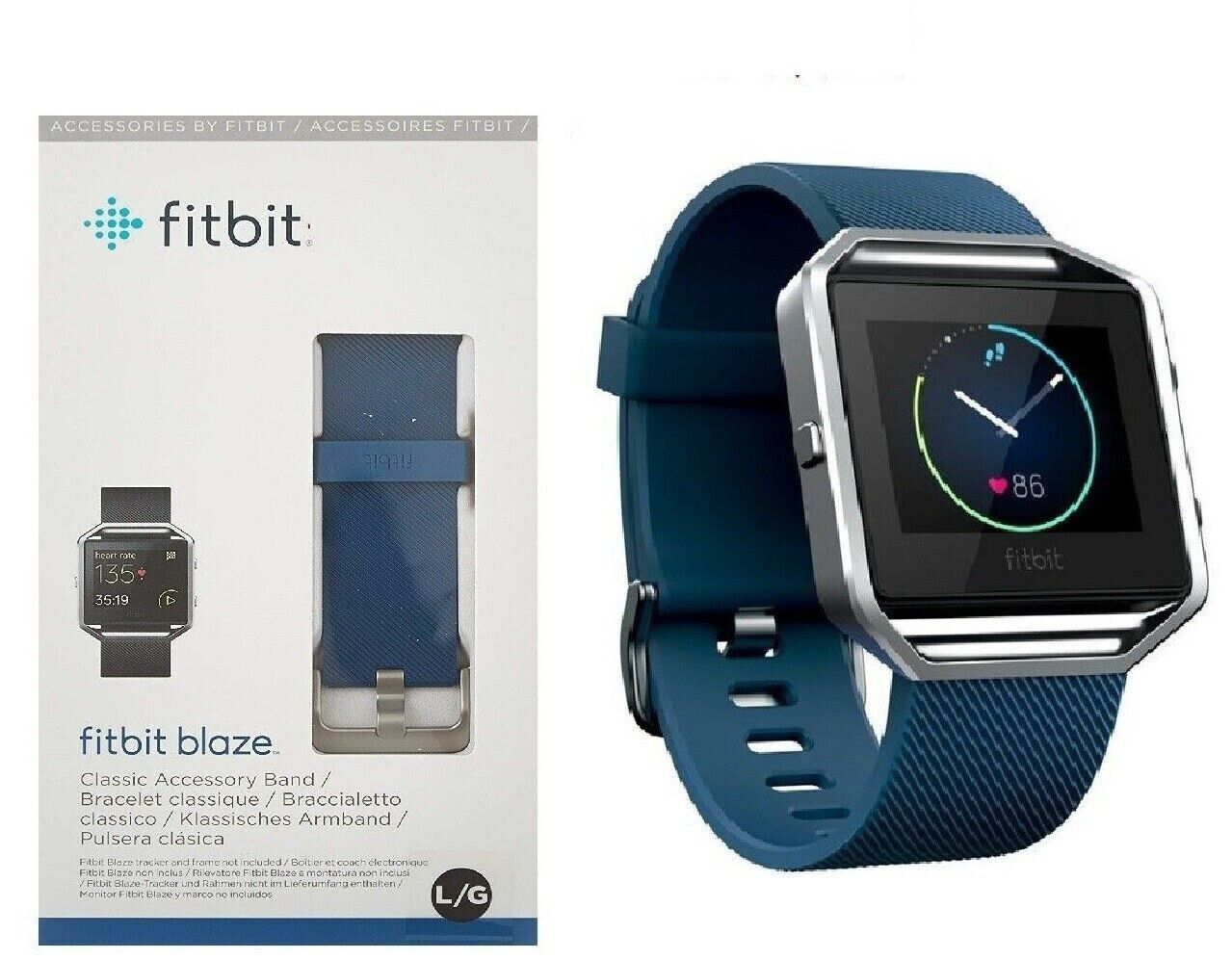 Fitbit Blaze Classic Accessory Band, FB159ABBUS Small Blue Silicone
