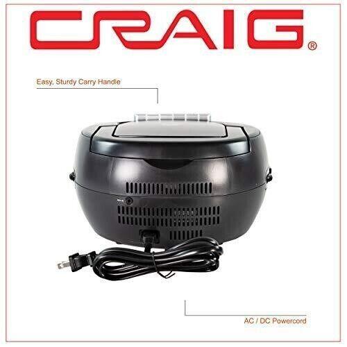 Craig CD6951-SL Portable Top-Loading CD Boombox w/ AM/FM Stereo Radio & Cassette