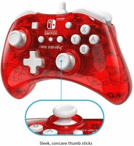 Nintendo Switch Rock Candy Wired Controller, Stormin' Cherry Red 500-181-RD PDP