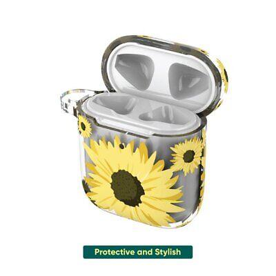 Onn Charging Case Cover for Apple Air pods (1st/2nd gens), Sunflower Design