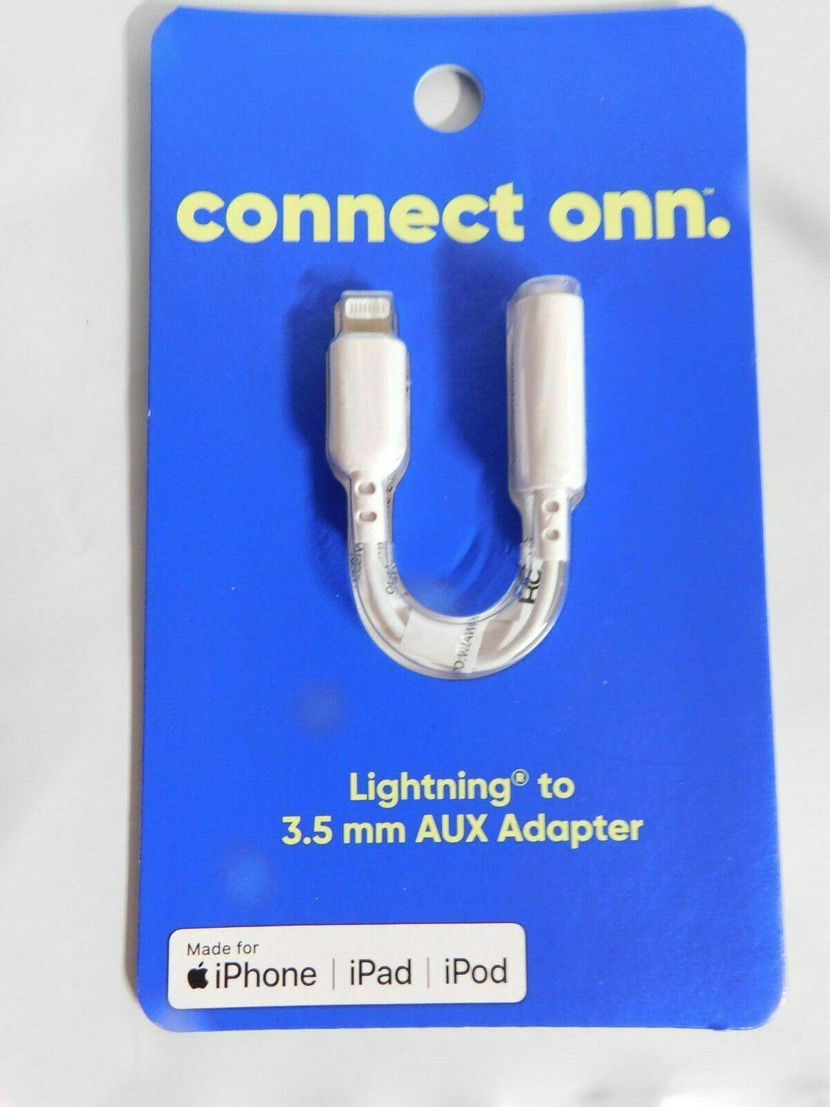 Connect Onn WIAWHT100008729 Lightinging to 3.5 Adapter (MFI Certified)