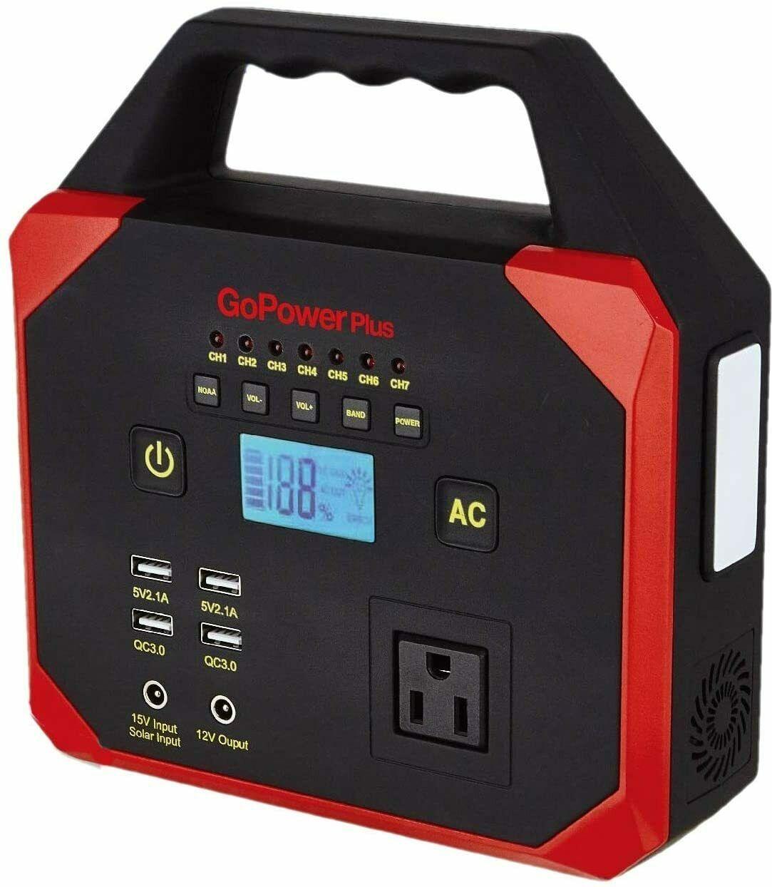 Go Power Plus Emergency Portable Power Station w/ Weather-Band Radio 45000 mAh