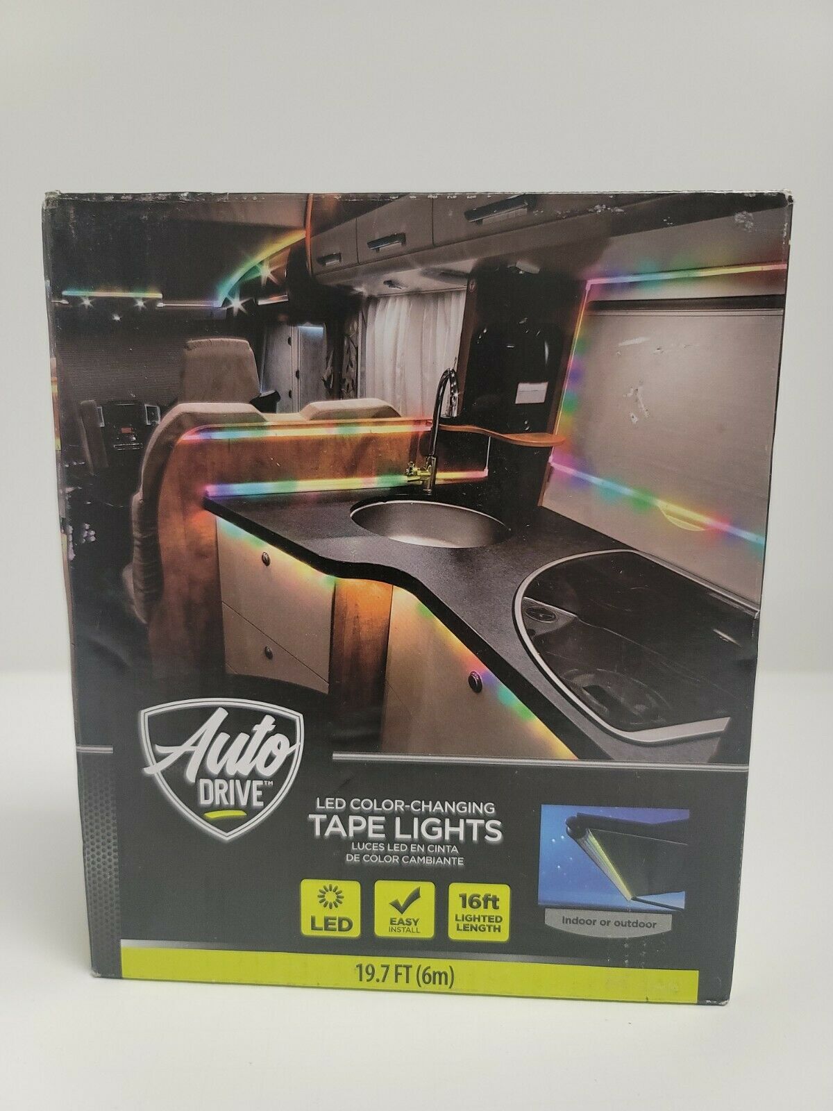 Auto Drive 4216801 Color Changing Flexible LED Tape Lights, 19.7 ft/16ft Lighted