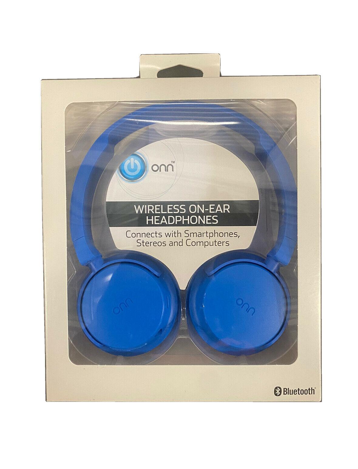 Onn OND19AAH23 Wireless On-Ear Headphones, Blue