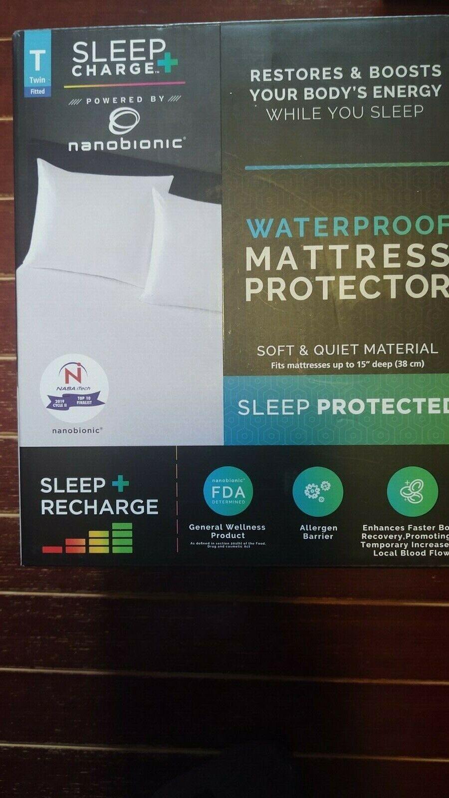 Sleep Charge + Nanobionic Waterproof Mattress Protector (Size Twin)