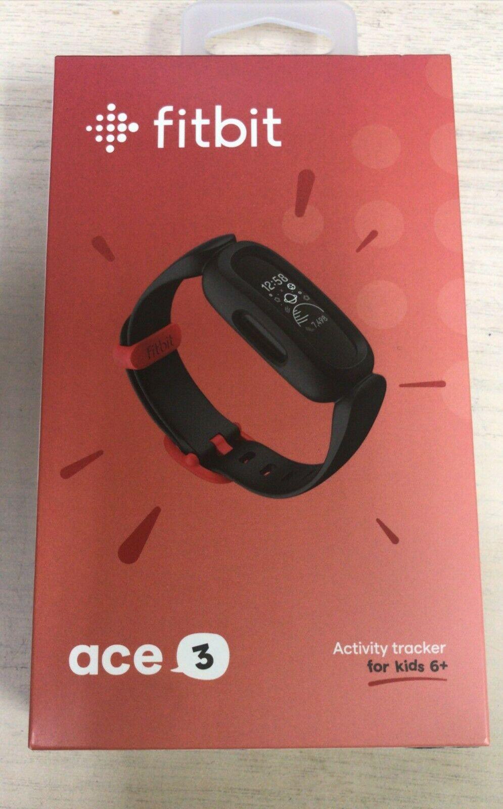 Fitbit Ace 3 Activity Tracker for Kids 6+ FB419BKRD, Black/Red