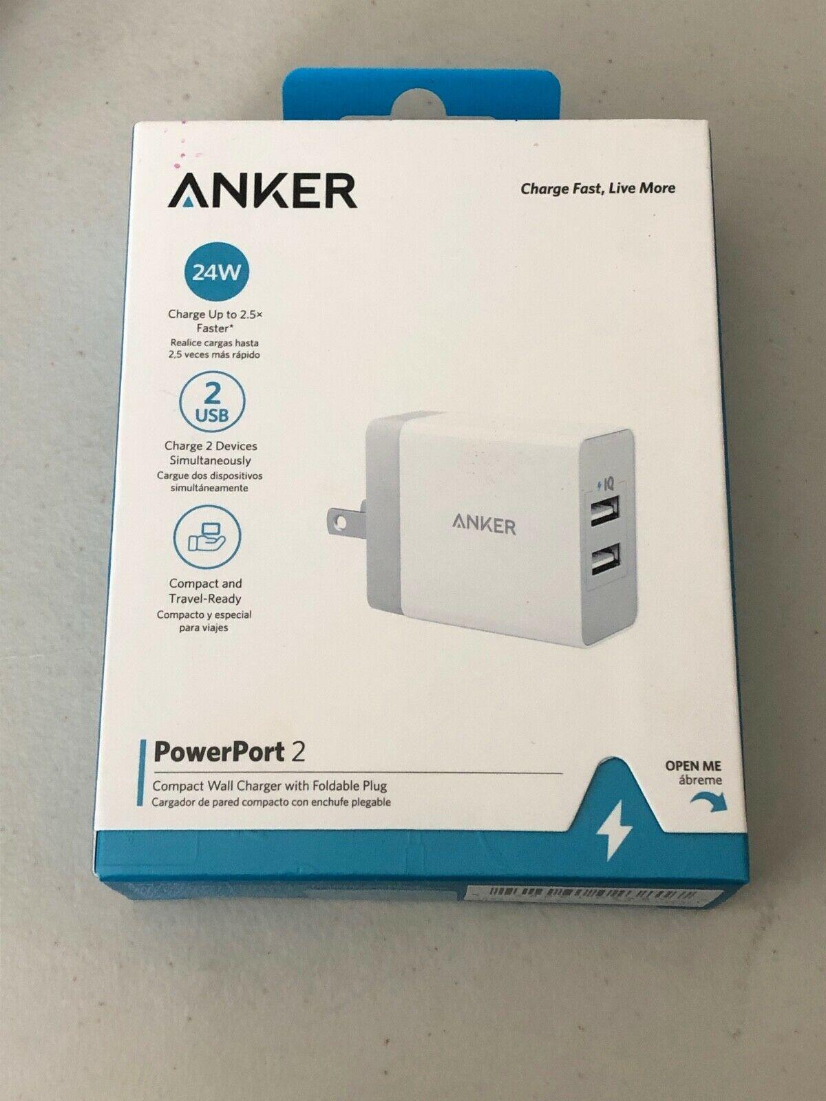 Anker FBA_AK-848061048001 Dual Port 24W Elite USB Wall Charger, White