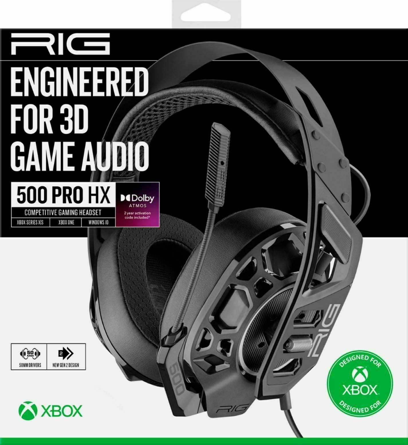 RIG 500 Pro HX GEN 2 Xbox Gaming Headset with Dolby Atmos Surround and Mic Black