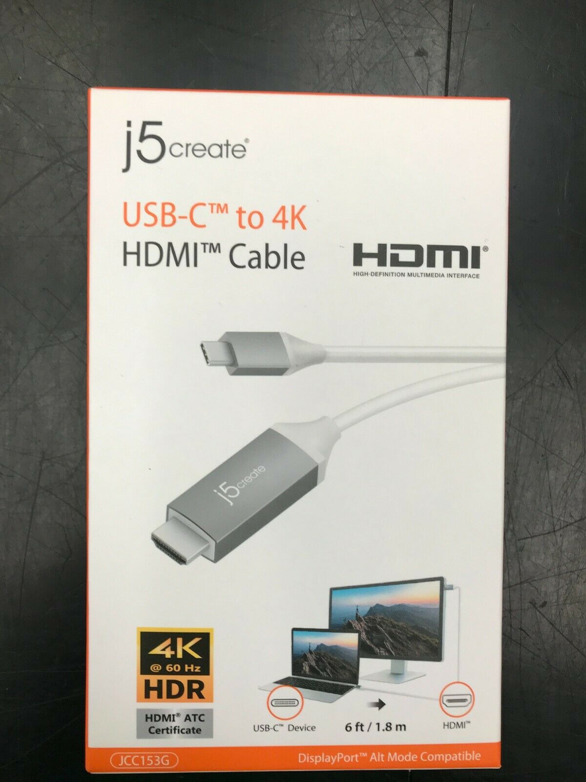 J5Create USB-C to 4K HDMI Cable HDMI JCC153G-4A