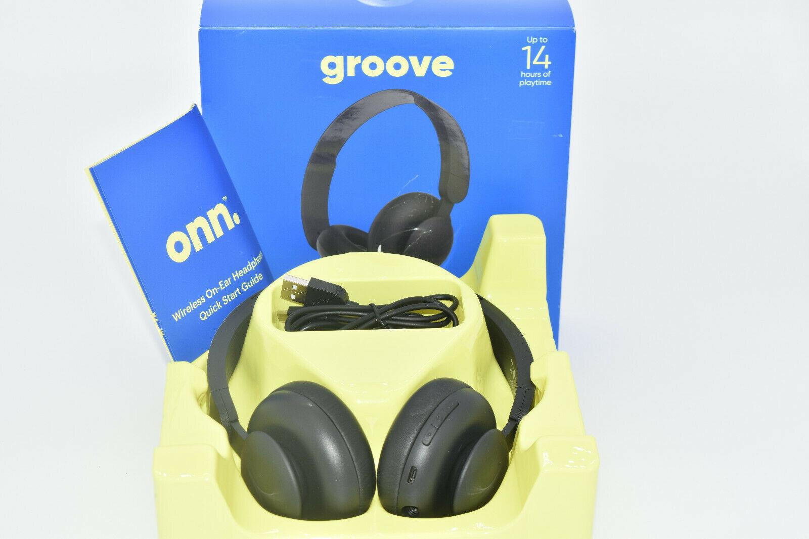 Groove Onn Bluetooth On-Ear Headphones, Black