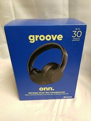 Onn Wireless Over Ear Noise Canceling Headphones, Black