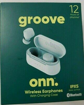 Groove Onn AAAAQU100010100 True Wireless Earphones w/ Charing Case, Aqua GA