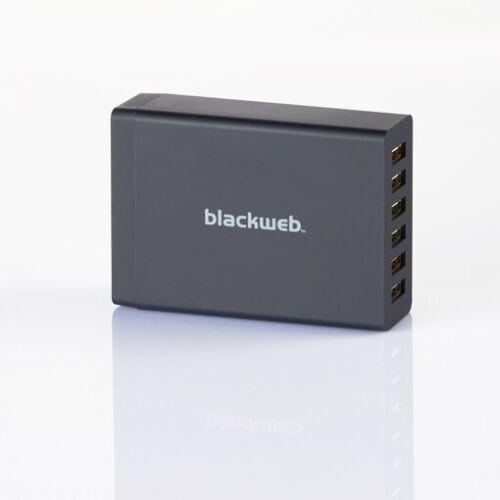 Blackweb Multiple Device 6-Port USB Wall Charger Black 5V/12A